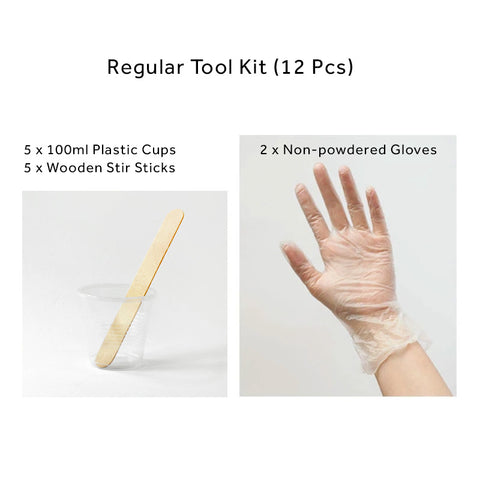Tool Kit of Mixing Cups, Stir Sticks & Gloves - Set of 12
