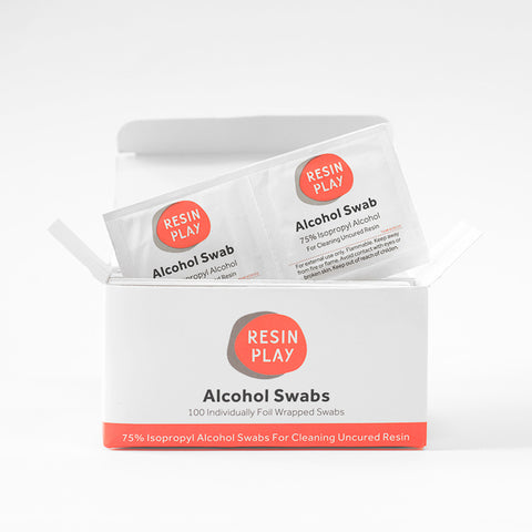 75% Isopropyl Alcohol Swabs for Cleaning Resin Mess or Alcohol Inks - Box of 100 Swabs