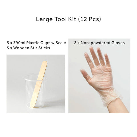 Tool Kit of Mixing Cups, Stir Sticks & Gloves - Set of 12