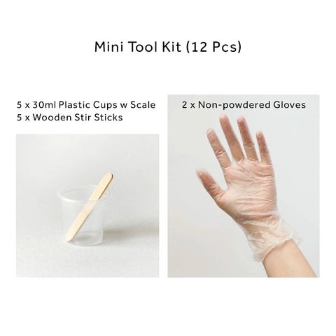 Tool Kit of Mixing Cups, Stir Sticks & Gloves - Set of 12
