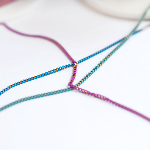 Enamel Coated 1.5mm Curb Brass Chain (Sold Per Metre)