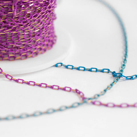 Enamel Coated 2.1mm Cable Brass Chain (Sold Per Metre)
