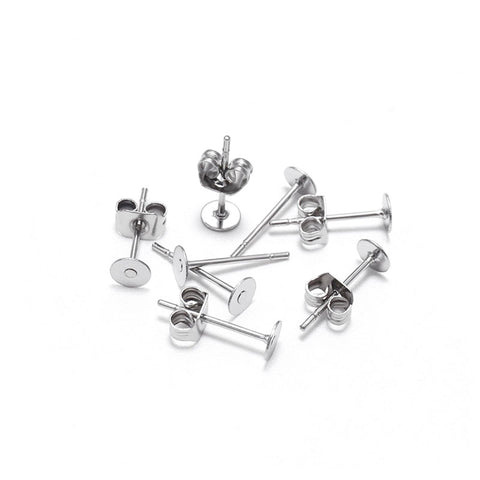 Stainless Steel Earring Posts and Backs (100 Pcs)
