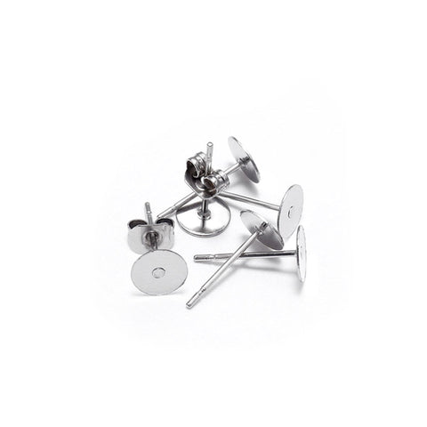 Stainless Steel Earring Posts and Backs (100 Pcs)