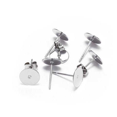Stainless Steel Earring Posts and Backs (100 Pcs)