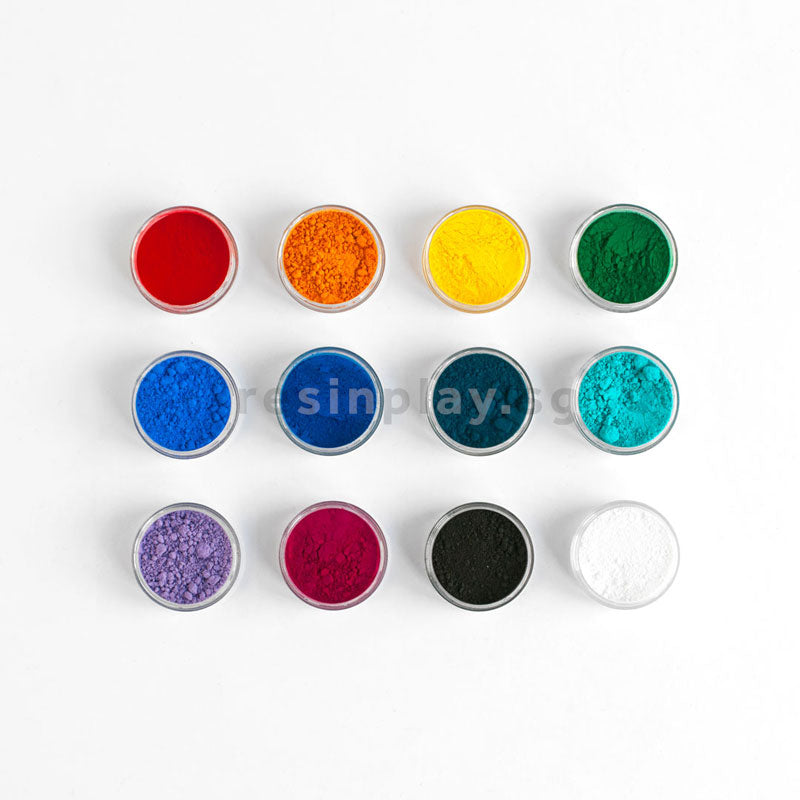 Artist Powder Pigment Set for Resin Art & Jesmonite - Set of 12 Basic