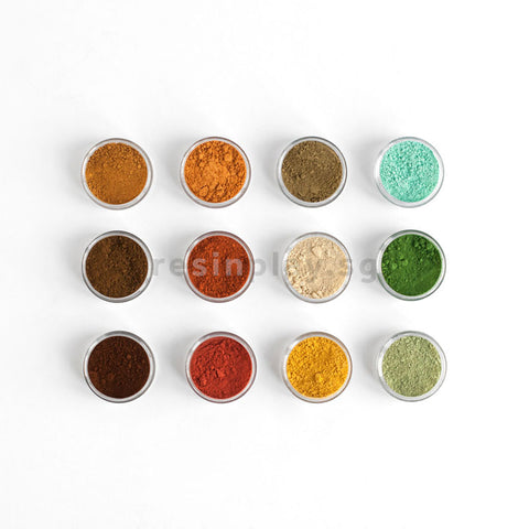 Artist Powder Pigment Set for Resin Art & Jesmonite - Set of 12 Earth Tone Colours