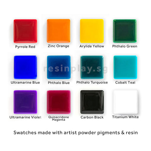 Artist Powder Pigment Set for Resin Art & Jesmonite - Set of 12 Basic Colours