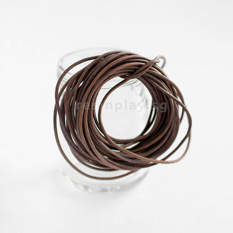 Vegetable-Tanned Round Leather Cords for Jewellery (1.5mm) - 5 meters