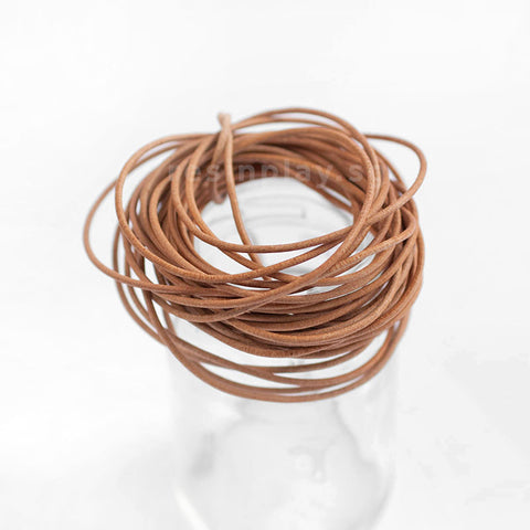 Vegetable-Tanned Round Leather Cords for Jewellery (1.5mm) - 5 meters