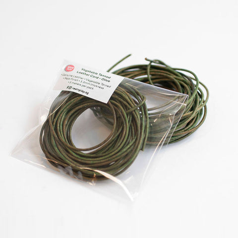 Vegetable-Tanned Round Leather Cords for Jewellery (1.5mm) - 5 meters