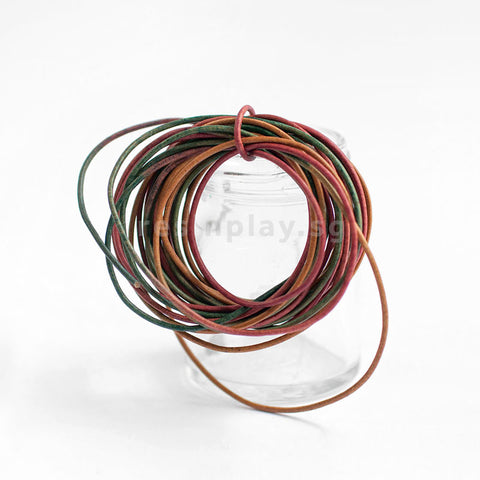 Vegetable-Tanned Round Leather Cords for Jewellery (1.5mm) - 5 meters