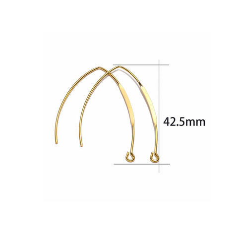 Lead-free & Nickel-free Marquise V-shaped Wire Earring Hooks (20 Pcs)