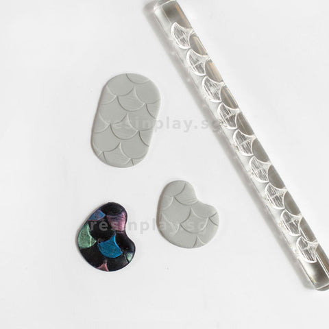 Embossed Acrylic Roller - For Texturing Clay