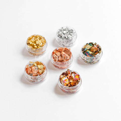 Metal Leaf / Decorative Gilding Flakes - Set of 6 Colours