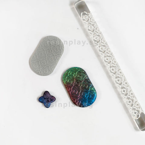 Embossed Acrylic Roller - For Texturing Clay