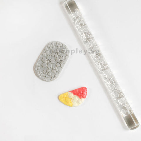 Embossed Acrylic Roller - For Texturing Clay
