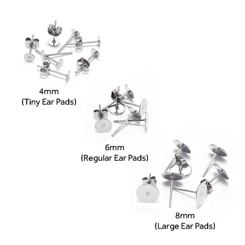 Stainless Steel Earring Posts and Backs (100 Pcs)
