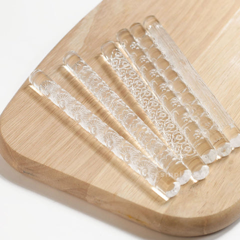 Embossed Acrylic Roller - For Texturing Clay