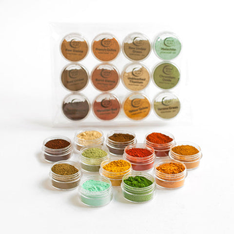 Artist Powder Pigment Set for Resin Art & Jesmonite - Set of 12 Earth Tone Colours