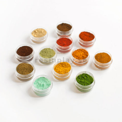 Artist Powder Pigment Set for Resin Art & Jesmonite - Set of 12 Earth Tone Colours