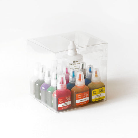 Brea Reese Alcohol Inks - Box Set of 13 Colours with Blending Solution
