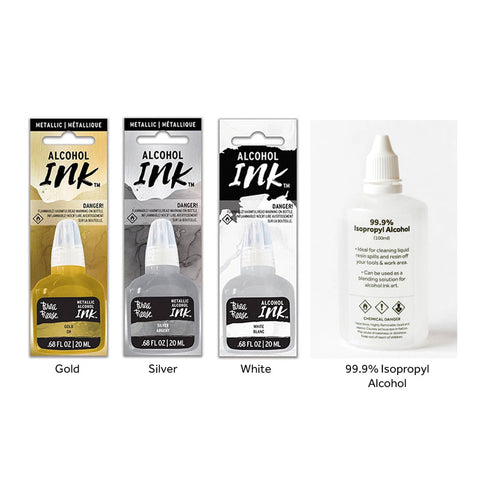 Brea Reese Alcohol Inks - Box Set of 13 Colours with Blending Solution