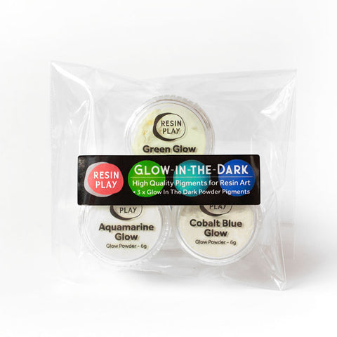 Glow in the Dark Powder Pigment Set - Set of 3 Colours