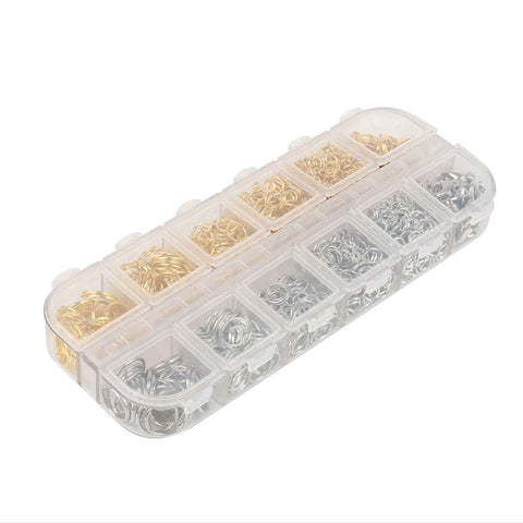 Jump Rings & Lobster Clasps Jewellery Findings Kit - Set of 2 colours (1200 Pcs)