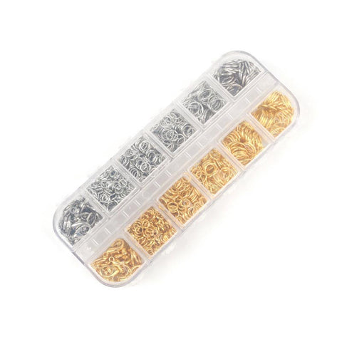 Jump Rings & Lobster Clasps Jewellery Findings Kit - Set of 2 colours (1200 Pcs)