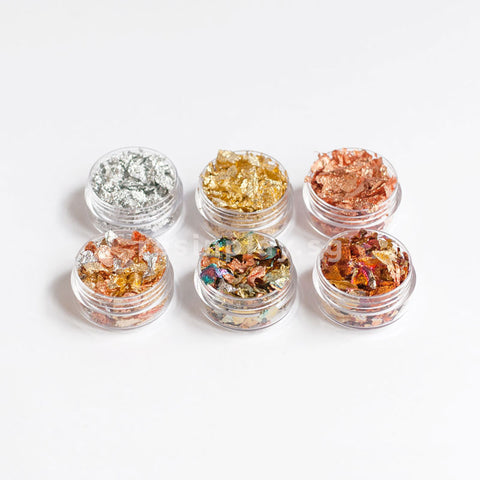 Metal Leaf / Decorative Gilding Flakes - Set of 6 Colours