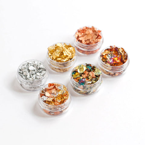 Metal Leaf / Decorative Gilding Flakes - Set of 6 Colours