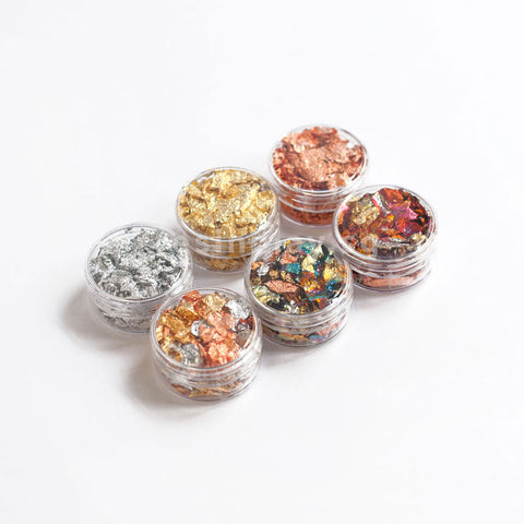 Metal Leaf / Decorative Gilding Flakes - Set of 6 Colours