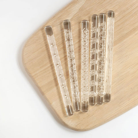 Embossed Acrylic Roller - For Texturing Clay