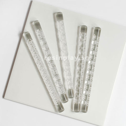 Embossed Acrylic Roller - For Texturing Clay