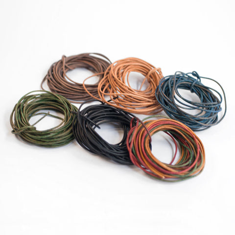 Vegetable-Tanned Round Leather Cords for Jewellery (1.5mm) - 5 meters